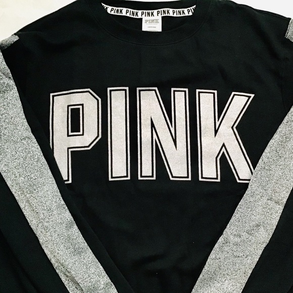 PINK VS Sequins Campus Crew Sweatshirt Top NWT - Picture 4 of 10